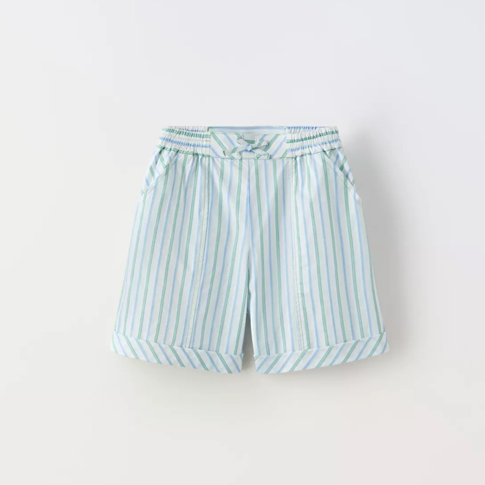 NWT Zara 9Y cotton striped shorts